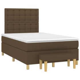 Box spring bed with dark brown fabric mattress 120x190 cm by , Beds and slatted bases - Ref: Foro24-3270435, Price: 453,99 €,...