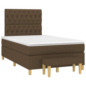 Cama box spring con colchón tela marrón oscuro 120x190 cm de , Camas y somieres - Ref: Foro24-3270428, Precio: 465,99 €, Desc...