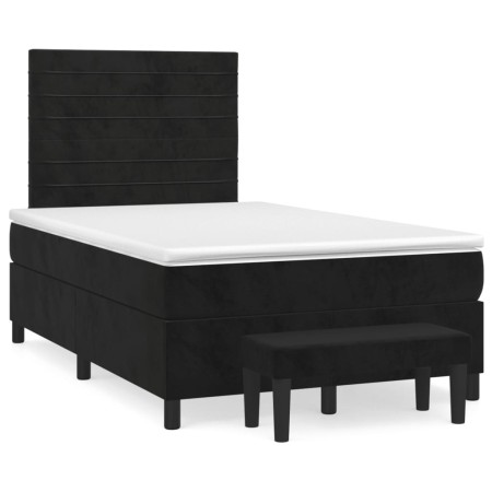 Box spring bed with black velvet mattress 120x190 cm by , Beds and slatted bases - Ref: Foro24-3270477, Price: 437,99 €, Disc...