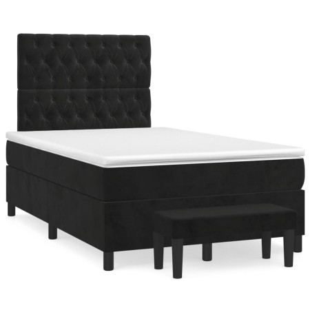 Cama box spring con colchón terciopelo negro 120x190 cm de , Camas y somieres - Ref: Foro24-3270489, Precio: 464,87 €, Descue...