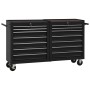 Tool cart with 14 black steel drawers by vidaXL, Tool cabinets - Ref: Foro24-3056736, Price: 447,57 €, Discount: %