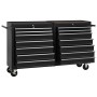 Tool cart with 14 black steel drawers by vidaXL, Tool cabinets - Ref: Foro24-3056736, Price: 447,57 €, Discount: %