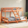 Solid pine wood bunk bed in brown wax finish 90x200/140x200 cm by , Beds and slatted bases - Ref: Foro24-3207176, Price: 354,...