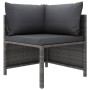 Gartensofa-Set mit Kissen, 4-teilig, graues synthetisches Rattan von vidaXL, Modulare Sofas für den Außenbereich - Ref: Foro2...