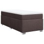 Cama box spring con colchón tela marrón oscuro 80x200 cm de , Camas y somieres - Ref: Foro24-3285091, Precio: 315,57 €, Descu...