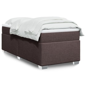 Cama box spring con colchón tela marrón oscuro 90x190 cm de , Camas y somieres - Ref: Foro24-3285098, Precio: 345,29 €, Descu...