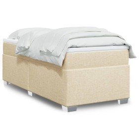 Cama box spring con colchón tela color crema 100x200 cm de , Camas y somieres - Ref: Foro24-3285114, Precio: 360,99 €, Descue...