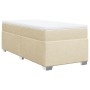 Cama box spring con colchón tela color crema 100x200 cm de , Camas y somieres - Ref: Foro24-3285114, Precio: 369,06 €, Descue...