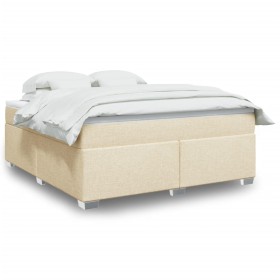 Box spring bed with cream-colored fabric mattress 180x200 cm by , Beds and slatted bases - Ref: Foro24-3285156, Price: 596,02...