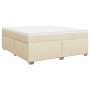 Cama box spring con colchón tela color crema 180x200 cm de , Camas y somieres - Ref: Foro24-3285156, Precio: 581,28 €, Descue...