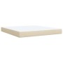 Cama box spring con colchón tela color crema 180x200 cm de , Camas y somieres - Ref: Foro24-3285156, Precio: 581,28 €, Descue...