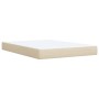 Cama box spring con colchón tela color crema 140x200 cm de , Camas y somieres - Ref: Foro24-3285142, Precio: 494,88 €, Descue...