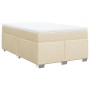 Cama box spring con colchón tela color crema 120x200 cm de , Camas y somieres - Ref: Foro24-3285128, Precio: 451,99 €, Descue...