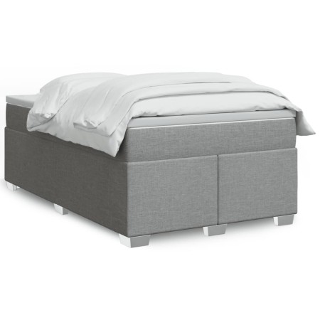 Cama box spring con colchón tela gris claro 120x200 cm de , Camas y somieres - Ref: Foro24-3285123, Precio: 450,83 €, Descuen...