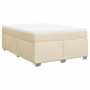 Cama box spring con colchón tela color crema 160x200 cm de , Camas y somieres - Ref: Foro24-3285149, Precio: 532,68 €, Descue...