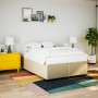 Cama box spring con colchón tela color crema 160x200 cm de , Camas y somieres - Ref: Foro24-3285149, Precio: 532,68 €, Descue...