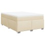 Cama box spring con colchón tela color crema 140x190 cm de , Camas y somieres - Ref: Foro24-3285135, Precio: 474,99 €, Descue...