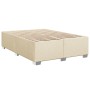 Cama box spring con colchón tela color crema 140x190 cm de , Camas y somieres - Ref: Foro24-3285135, Precio: 474,99 €, Descue...