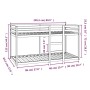 Solid pine wood bunk bed 90x200 cm by , Beds and slatted bases - Ref: Foro24-3206505, Price: 178,68 €, Discount: %