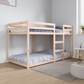 Bunk bed without mattress, solid pine wood, 90x190 cm. by , Beds and slatted bases - Ref: Foro24-3206507, Price: 151,14 €, Di...