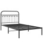 Estructura de cama con cabecero metal negro 107x203 cm de , Camas y somieres - Ref: Foro24-376596, Precio: 85,03 €, Descuento: %