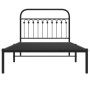 Estructura de cama con cabecero metal negro 107x203 cm de , Camas y somieres - Ref: Foro24-376596, Precio: 85,03 €, Descuento: %