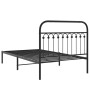 Estructura de cama con cabecero metal negro 107x203 cm de , Camas y somieres - Ref: Foro24-376596, Precio: 85,03 €, Descuento: %