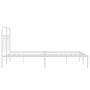 Metal bed frame with white headboard 120x190 cm by , Beds and slatted bases - Ref: Foro24-376646, Price: 112,99 €, Discount: %