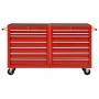 Tool cart with 14 red steel drawers by vidaXL, Tool cabinets - Ref: Foro24-3056732, Price: 485,15 €, Discount: %