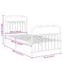 Estructura cama metal con cabecero y pie cama blanca 90x190 cm de , Camas y somieres - Ref: Foro24-376659, Precio: 94,07 €, D...