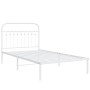 Estructura de cama de metal con cabecero blanco 100x200 cm de , Camas y somieres - Ref: Foro24-376644, Precio: 79,99 €, Descu...