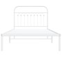 Metal bed frame with white headboard 100x200 cm by , Beds and slatted bases - Ref: Foro24-376644, Price: 79,94 €, Discount: %