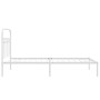 Metal bed frame with white headboard 100x200 cm by , Beds and slatted bases - Ref: Foro24-376644, Price: 79,94 €, Discount: %