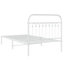 Estructura de cama de metal con cabecero blanco 100x200 cm de , Camas y somieres - Ref: Foro24-376644, Precio: 79,99 €, Descu...