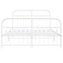 Metal bed frame with white headboard and footboard, 140x190 cm. by , Beds and slatted bases - Ref: Foro24-376667, Price: 144,...