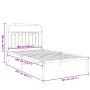 Metal bed frame with white headboard 100x200 cm by , Beds and slatted bases - Ref: Foro24-376644, Price: 79,94 €, Discount: %