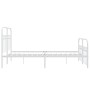 Metal bed frame with white headboard and footboard, 140x190 cm. by , Beds and slatted bases - Ref: Foro24-376667, Price: 144,...