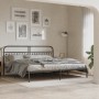 Estructura de cama con cabecero metal negro 193x203 cm de , Camas y somieres - Ref: Foro24-376606, Precio: 132,02 €, Descuent...