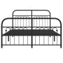 Bed frame with black metal headboard and footboard 140x200 cm by , Beds and slatted bases - Ref: Foro24-376619, Price: 145,99...