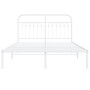 White metal bed frame with headboard 140x200 cm by , Beds and slatted bases - Ref: Foro24-376650, Price: 117,99 €, Discount: %