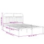 White metal bed frame with headboard 140x200 cm by , Beds and slatted bases - Ref: Foro24-376650, Price: 117,99 €, Discount: %