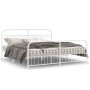 Metal bed frame with white headboard and footboard 193x203 cm by , Beds and slatted bases - Ref: Foro24-376673, Price: 162,99...