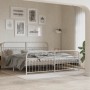 Metal bed frame with white headboard and footboard 193x203 cm by , Beds and slatted bases - Ref: Foro24-376673, Price: 162,99...