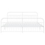 Metal bed frame with white headboard and footboard 193x203 cm by , Beds and slatted bases - Ref: Foro24-376673, Price: 162,99...