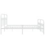 Metal bed frame with white headboard and footboard 193x203 cm by , Beds and slatted bases - Ref: Foro24-376673, Price: 162,99...