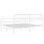 Metal bed frame with white headboard and footboard 193x203 cm by , Beds and slatted bases - Ref: Foro24-376673, Price: 162,99...