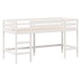 Cama alta escalera y techo madera maciza pino blanca 80x200 cm de , Camas y somieres - Ref: Foro24-3282029, Precio: 236,99 €,...