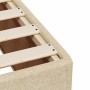 Cream-colored fabric bed frame 90x190 cm by , Beds and slatted bases - Ref: Foro24-3284441, Price: 149,18 €, Discount: %