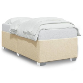 Cream-colored fabric bed frame 100x200 cm by , Beds and slatted bases - Ref: Foro24-3284455, Price: 153,99 €, Discount: %