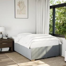 Estructura de cama tela gris claro 120x190 cm de , Camas y somieres - Ref: Foro24-3284457, Precio: 195,99 €, Descuento: %